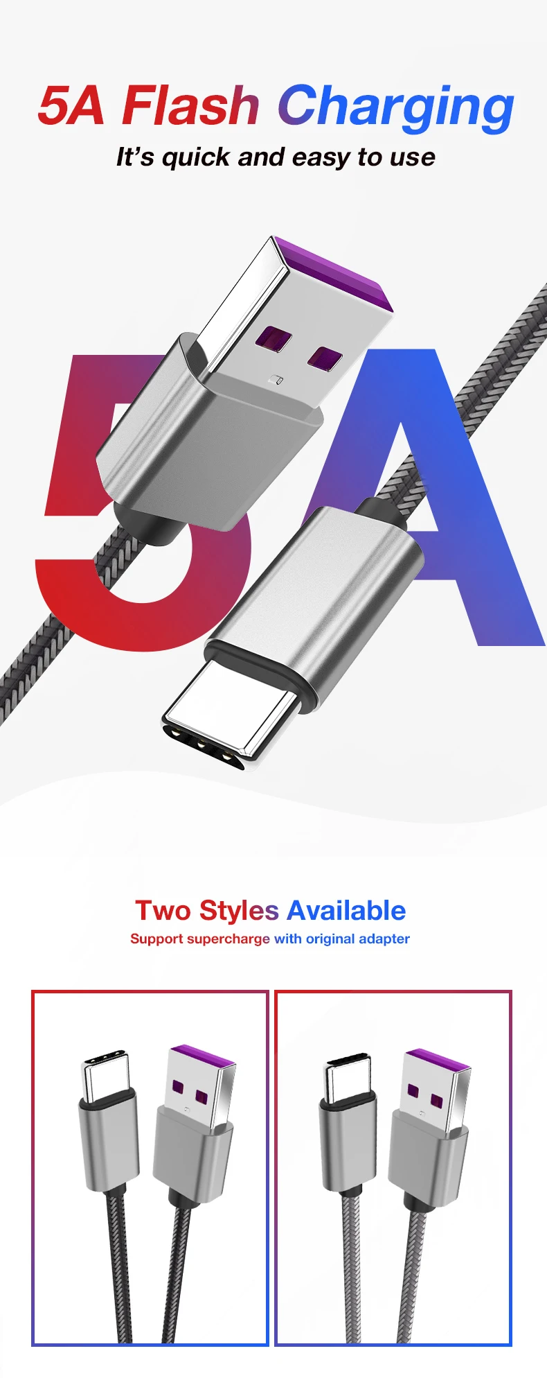 MOXOM USB C кабель 5A Supercharge usb type C кабель для huawei p20 lite Быстрая зарядка быстрое зарядное устройство кабель для samsung S9 8 Note 9
