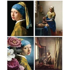 Алмазная вышивка vermer girl с жемчугом, всемирно известная картина The Milkmaid, алмазная живопись 5d сделай сам, полностью квадратный круглый камень