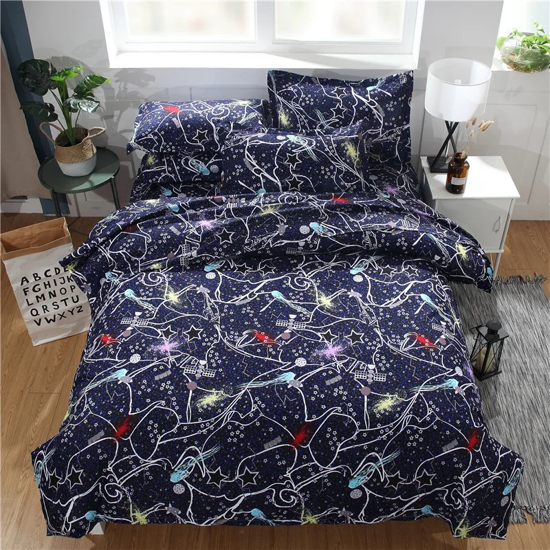 

stars bedding set luxury blue duvet cover set bed cover set Bed Quilt cover pillowcase twin full queen bedspread bed linen kids