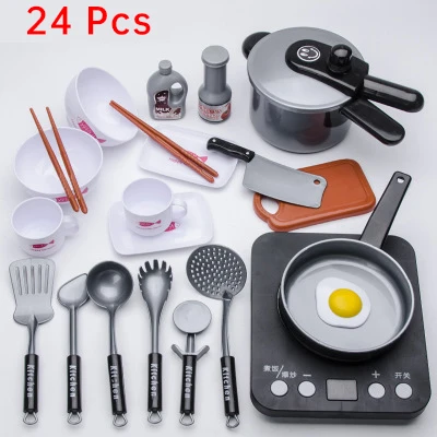 24 Pcs-B Новинка, 1 набор, игрушка для ролевых игр, Детская микроволновая печь, Детская кухонная игрушка, игрушечный чайник, Малая бытовая техника, игрушка для приготовления пищи, D151 - Цвет: 24 Pcs-B