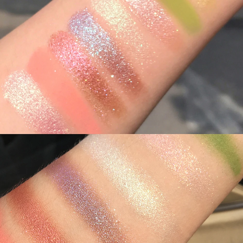 Палитра теней для век Косметика Алмазный Блеск металлик 9 красочный кремовый