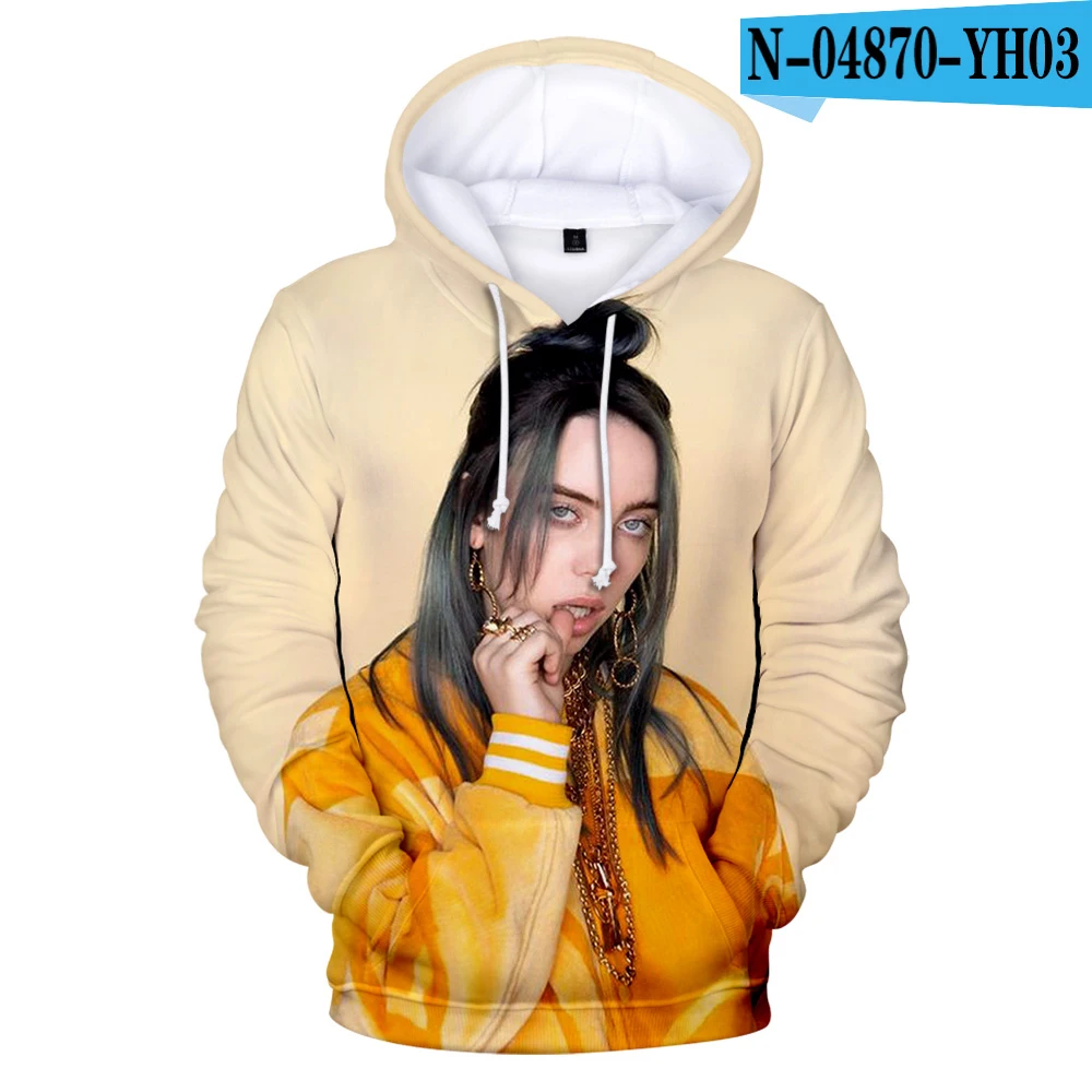 3D Оригинальные толстовки для мужчин и женщин Billie Eilish, толстовка с капюшоном, лидер продаж, осенне-зимняя модная одежда для мальчиков и девочек - Цвет: 3D