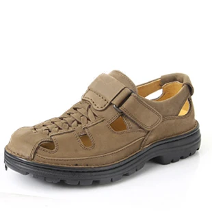 Men 100% Cow Genuine Leather Outdoor Fashion Flats Lightweight Comfortable Breathable Walking Sneakers Sandals | Обувь