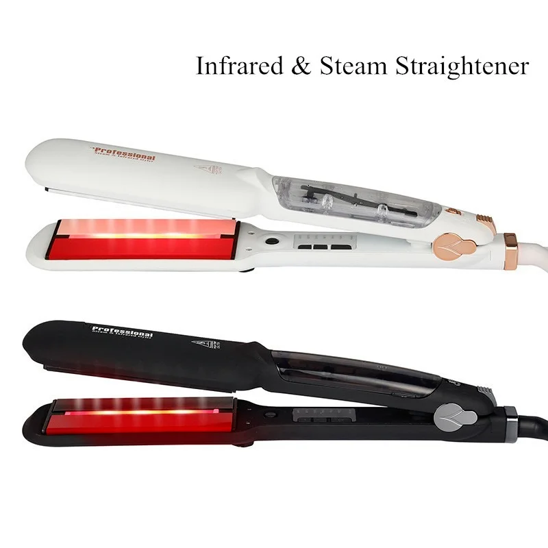 

Steam Hair Straightener Professional Infrared Heating Flat Iron Steampod Salon 2 Inch Wide Plate Straighter Iron Fast Heat Iron