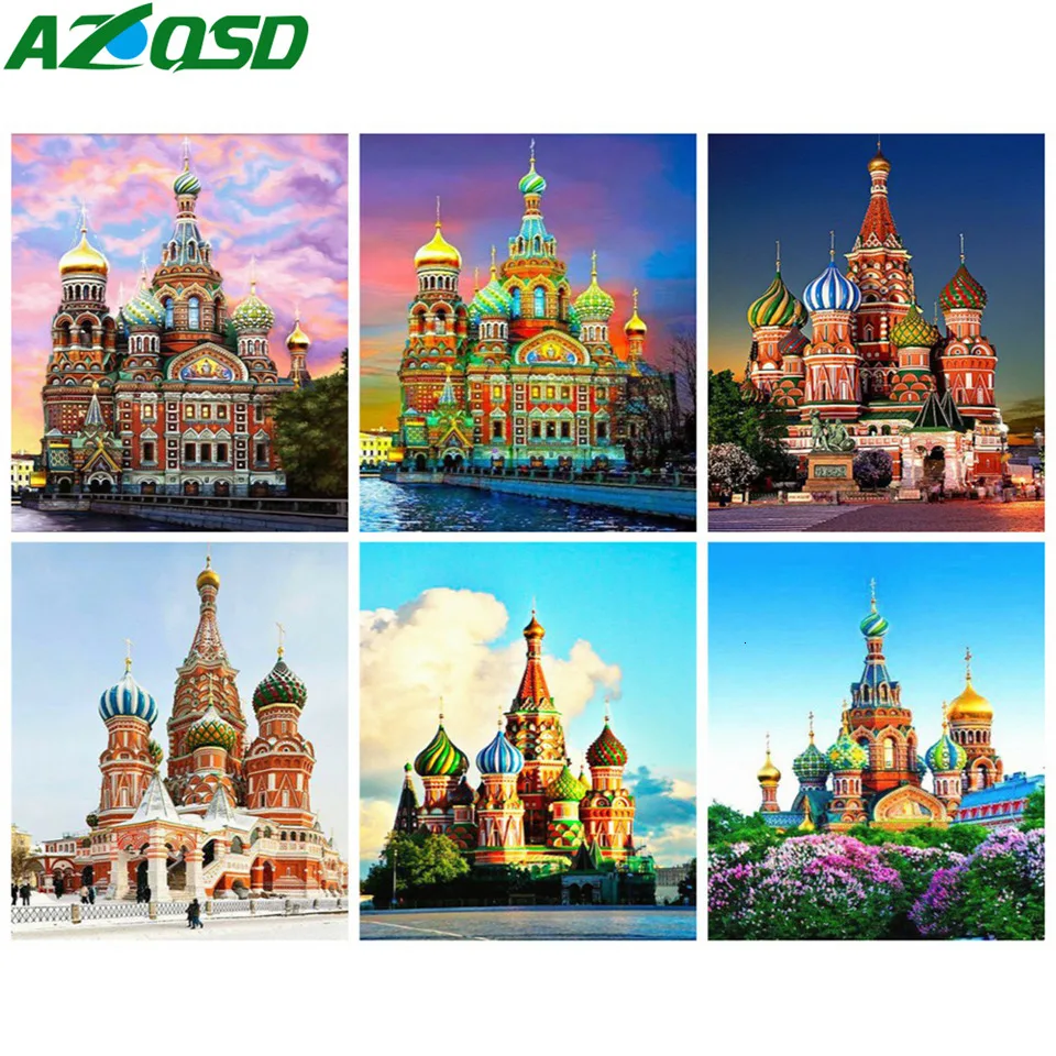 

AZQSD алмазная вышивка замок 5d алмазная мозаика пейзаж вышивка крестиком рукоделие картина стразами декор для дома