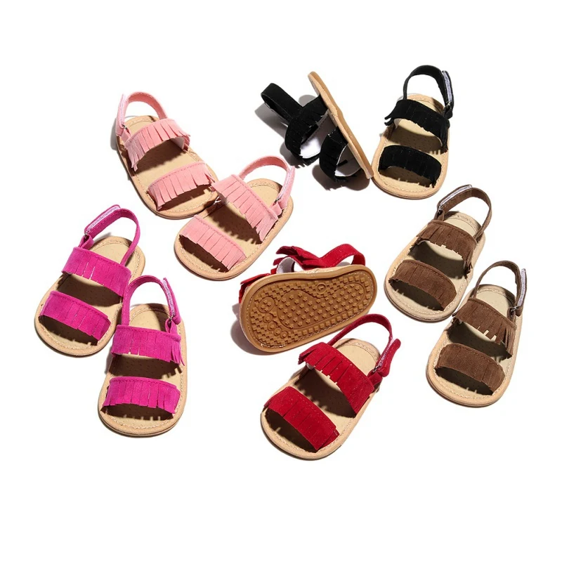 Sandalias de piel sint&eacute;tica antideslizantes para beb&eacute;s, zapatos para reci&eacute;n nacidos de 0 a 18 meses, zapatos para antes de caminar, 76-0