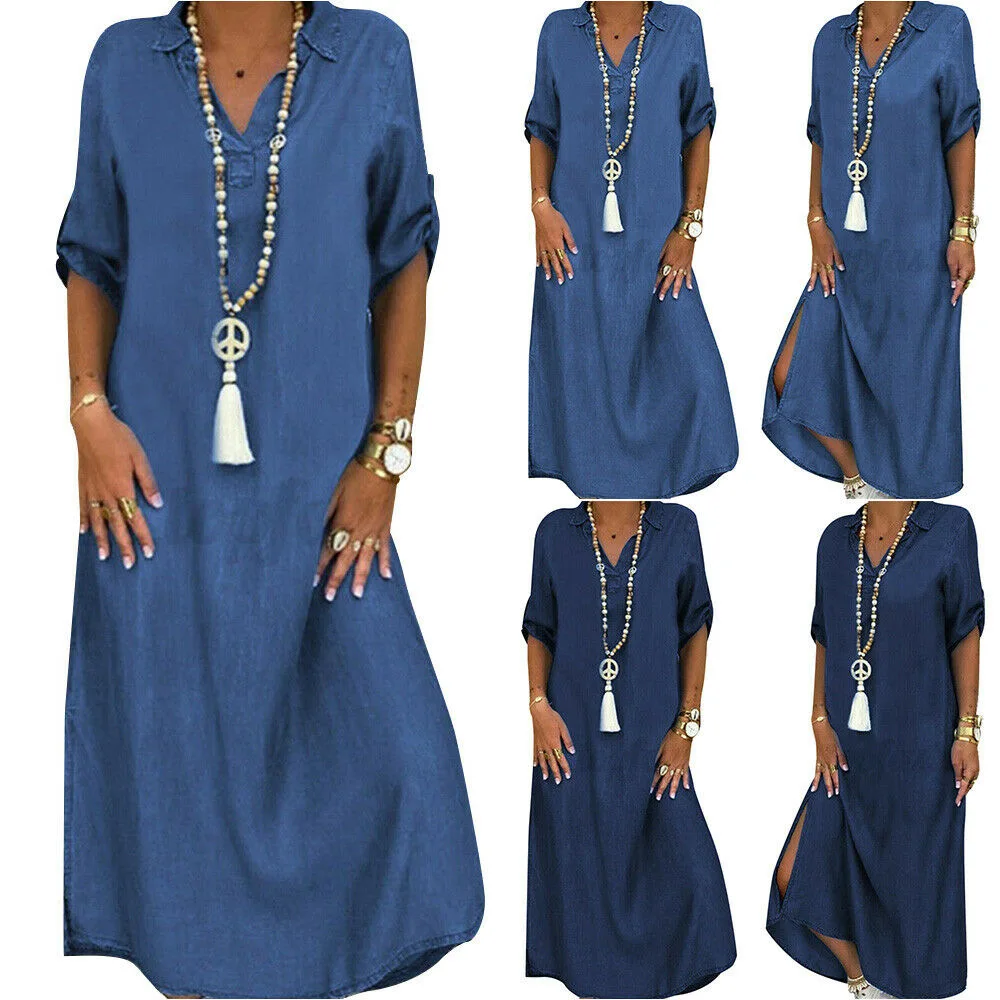 

2021 summer new casual fashion solid color plus size dress dresses