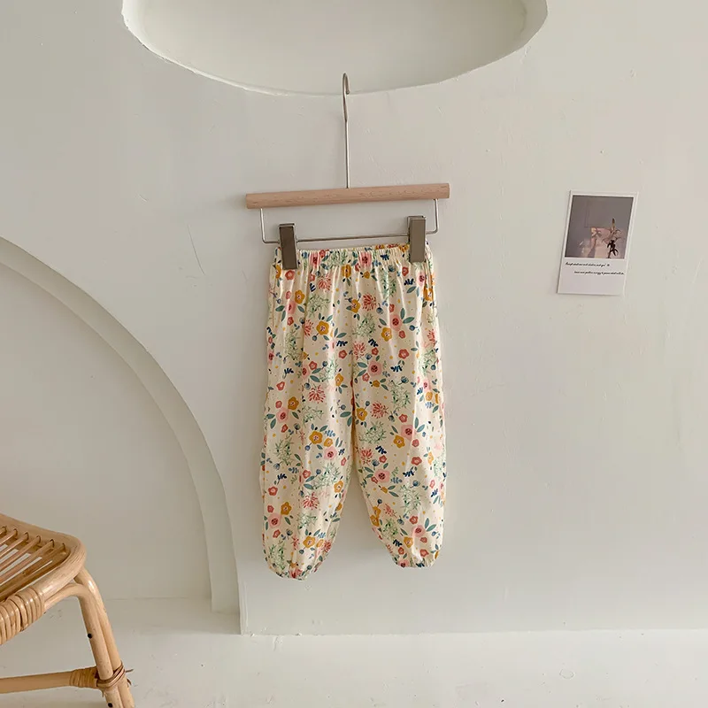 

2021 Summer New Girls Printed Mosquito Pants Children's Carrot Pants 1-6Years Old Casual Bloomers Girl Pants Korean Baby Clothes