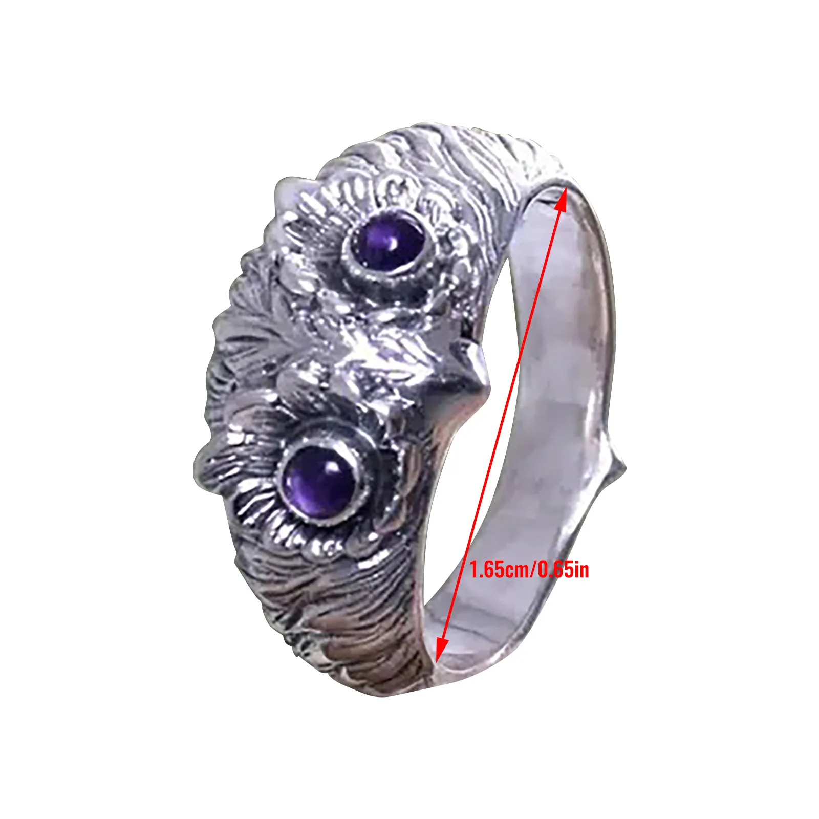 Женское кольцо в стиле ретро с фиолетовыми глазами виде совы милыми животными