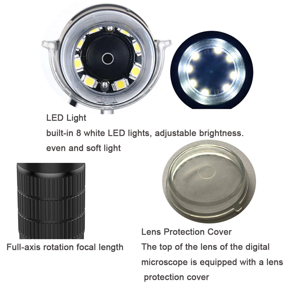 Цифровой микроскоп с USB увеличительная камера для телефона ручной 1000 кратным