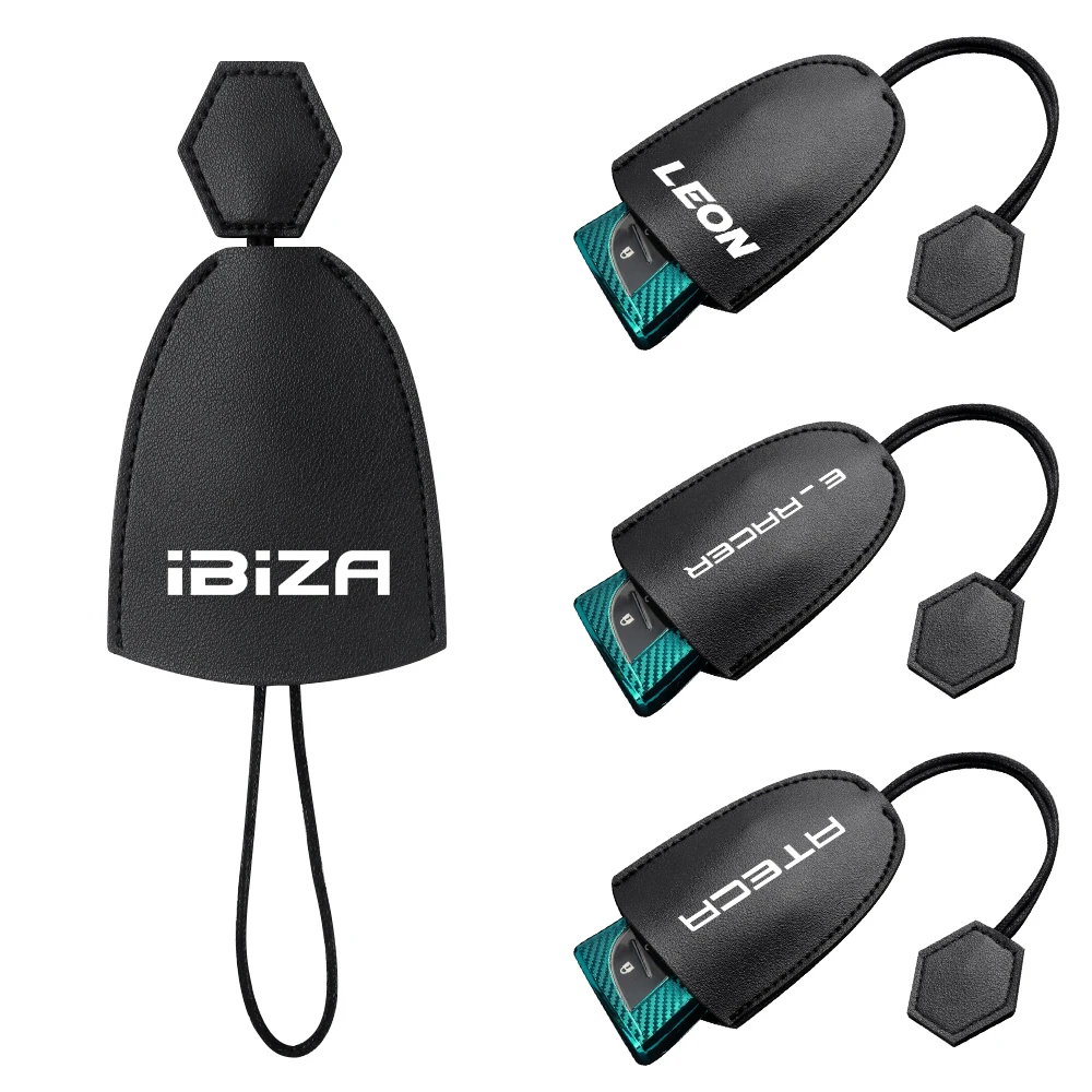 

Car Styling Fashion Leather Key Organizer Protector Pocket For SEAT Ibiza Leon Cupra e-Racer Ateca Formentor FR FR Racing