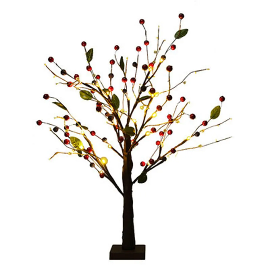 

55CM Christmas Decor Bonsai Tree Light 24 LED Lighted Artificial Tabletop Tree Lights Battery-Powered Night Light For Wedding
