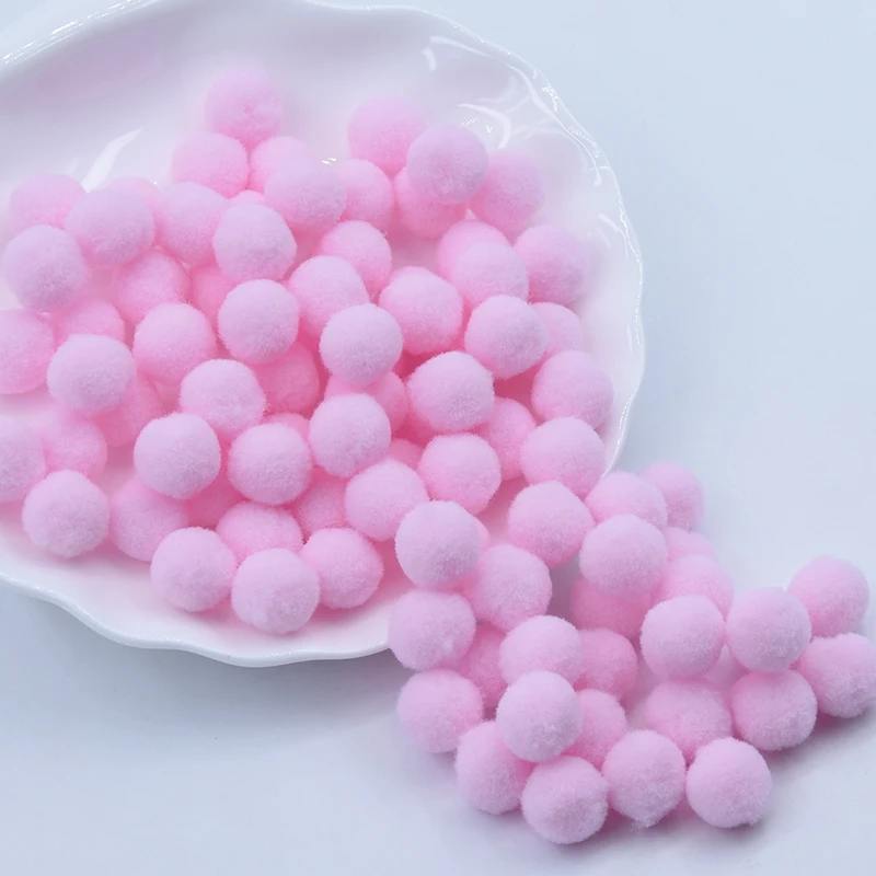 15mm 13pink 188pcs Светильник, желтый, розовый, голубой помпон, меховые шарики, сделай сам, мягкие помпоны, помпоны для рукоделия, Свадебный декор, клей на ткани, аксессуары, 8 мм до 30 мм - Цвет: 15mm 13pink 188pcs
