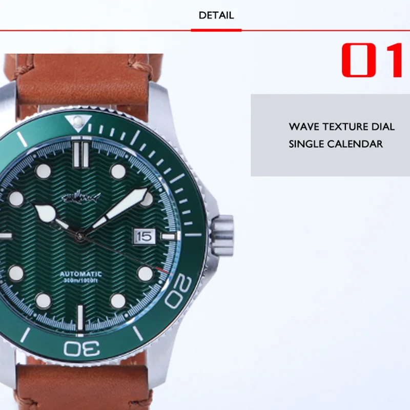 Мужские наручные часы для дайвинга мужские спортивные HEIMDALLR Роскошные