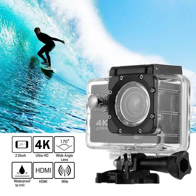 4K Wifi Экшн камера 1080P Hd 16Mp на шлем Водонепроницаемая Dv пульт дистанционного