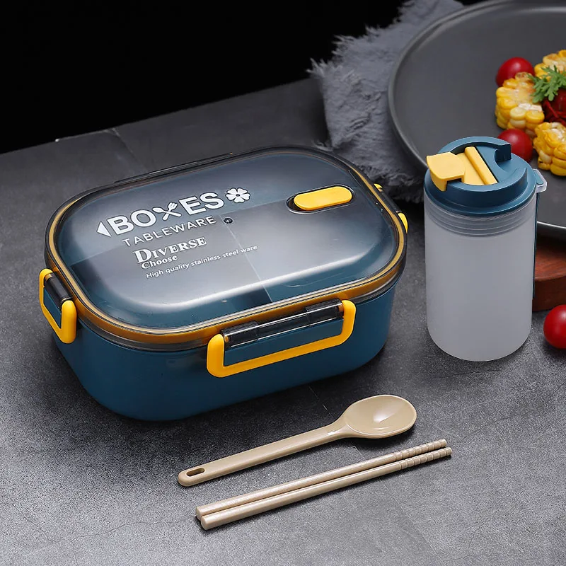 

Japanese 18/8 Stainless Steel Lunch Box For Kids School Leak-Proof Bento Box With Compartment Food Container Storage