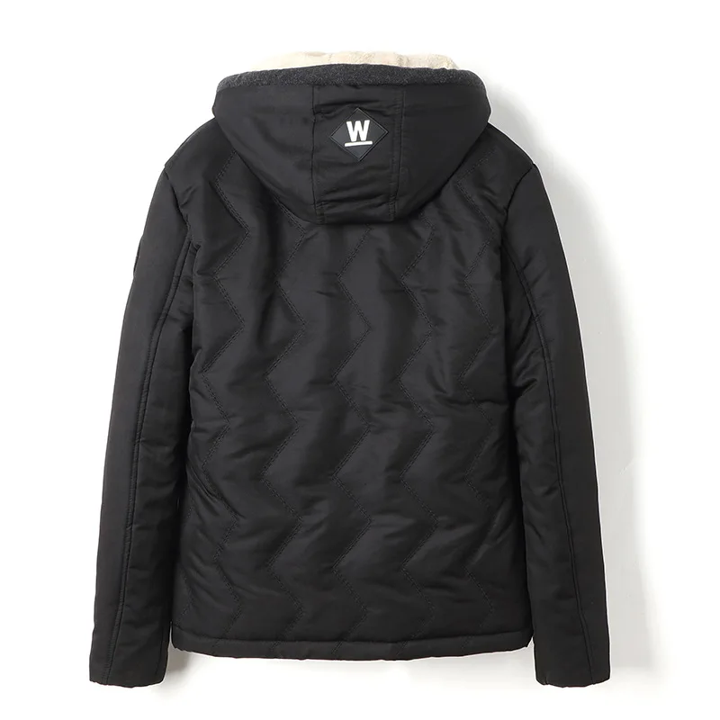 Men's Cotton-padded Clothes Winter Thick Warm Casual Plus Velvet Fur Collar | Мужская одежда
