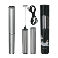 portable rechargeable electric milk frother foam maker handheld foamer high speeds drink mixer frothing wand for coffee