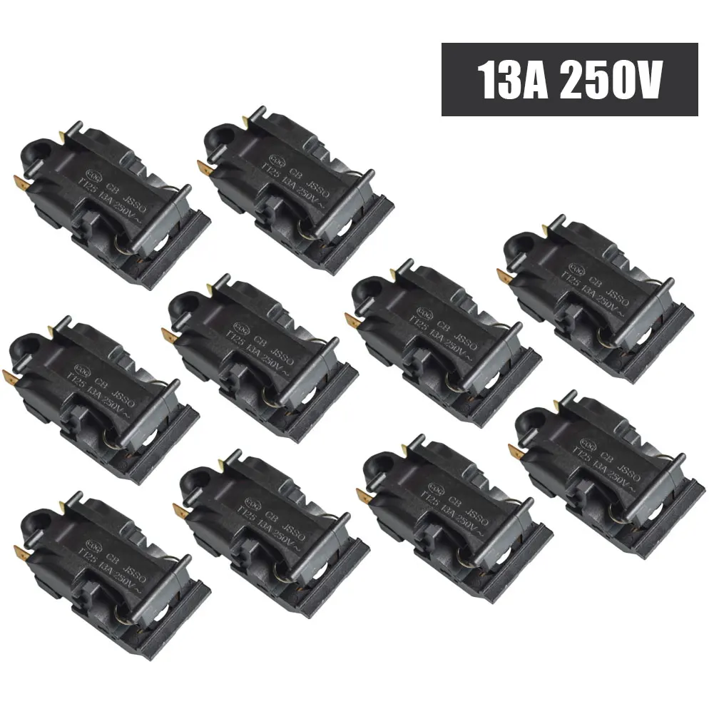 

10pcs 13A Electric Kettle Thermostat Switch 2 Pin Terminal Kitchen Appliance Parts 46x21mm Kettle Steam Switch Accessories