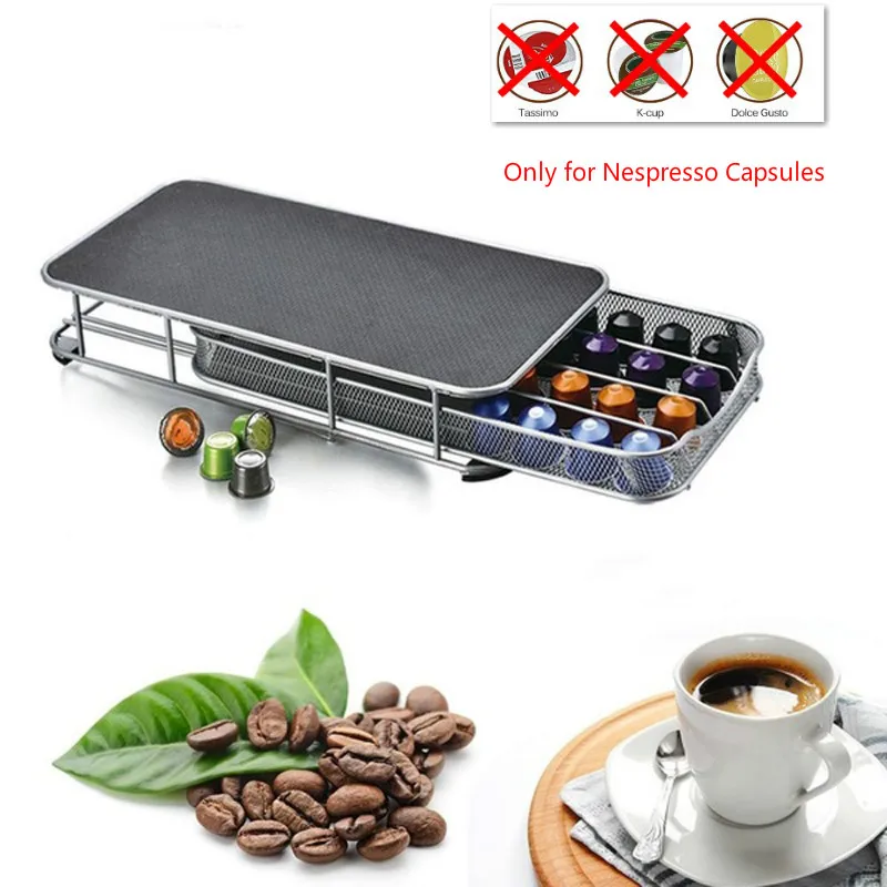 

40 Pods Coffee Capsule Organizer Storage Stand Practical Coffee Drawers Capsules Holder For Nespresso Coffee Capsule Shelves