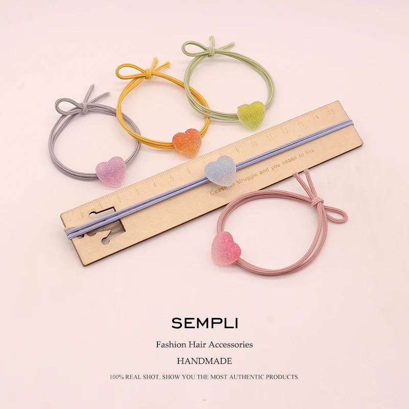 Sempli New Headbands for Women Girls Candy Color Heart Turban Cute Hair band Elastic bands Holder Headwear Accessories |