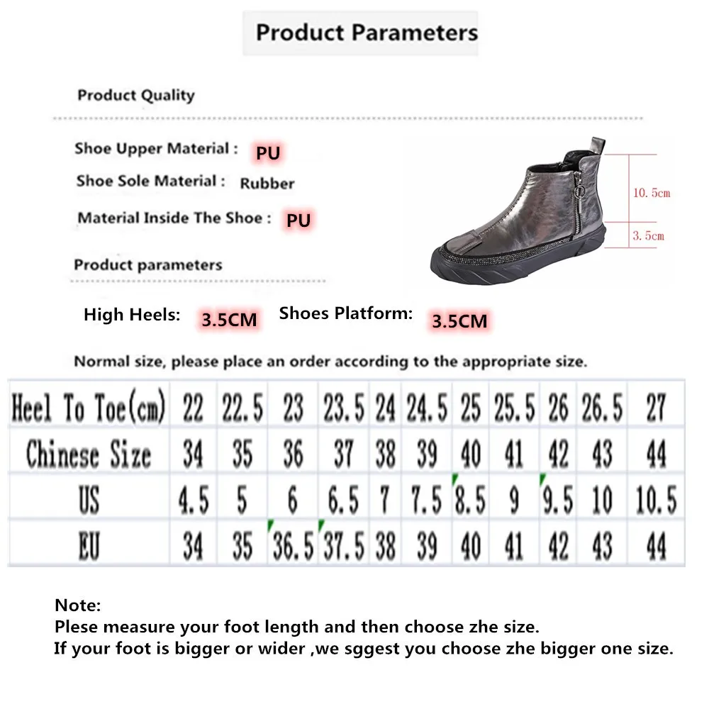 

2021 New Chic Rhinestone Women Vulcanized Shoes Platform Runway Party Chunky Sneakers Luxury Designer Thick Bottom Short Boots