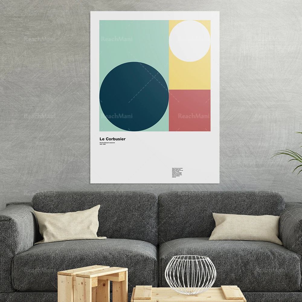 Le Corbusier affiche Архитектурные мелки Fibonacci Design Festa suisse современный гравированный