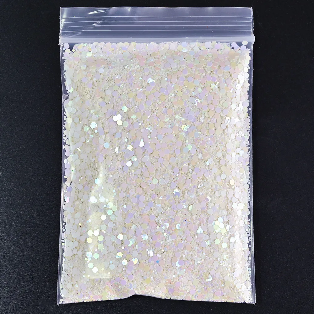 50 г белые цветные массивные масляные серии для ногтей блёстки шестиугольные Mirage