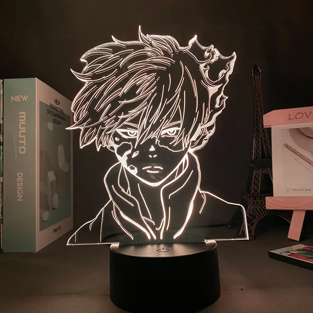 

3D Lamp Anime My Hero Academia Shoto Todoroki Led Night Light Lamp for Room Deco Birthday Gift
