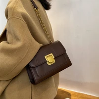 2021 female retro small bag genuine leather fashion western style small square bag chain shoulder cross body bag messenger bag