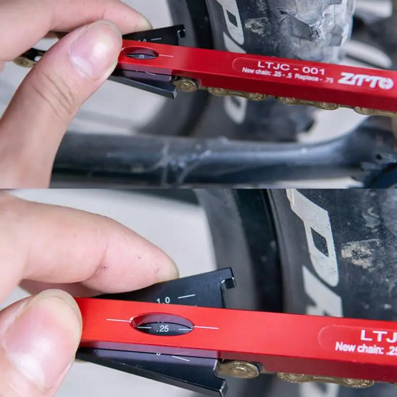 

Bike Bicycle Chain Checker Gauge Repair Tool Wear Indicator Instrument Meas Multi-Functional Chains Gauge Measurement For Bike