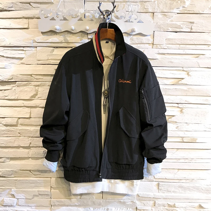 

Nice Pop Spring Autumn Casual Solid Fashion Slim Men Bomber Jacket Male Jackets Coat Men Jacket ESLITE HYUN