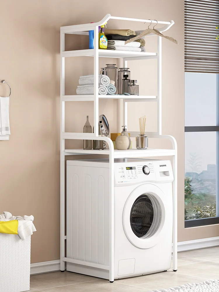 

High-quality steel rack washing machine storage rack waterproof and rust-proof floor balcony roller type universal washing machi