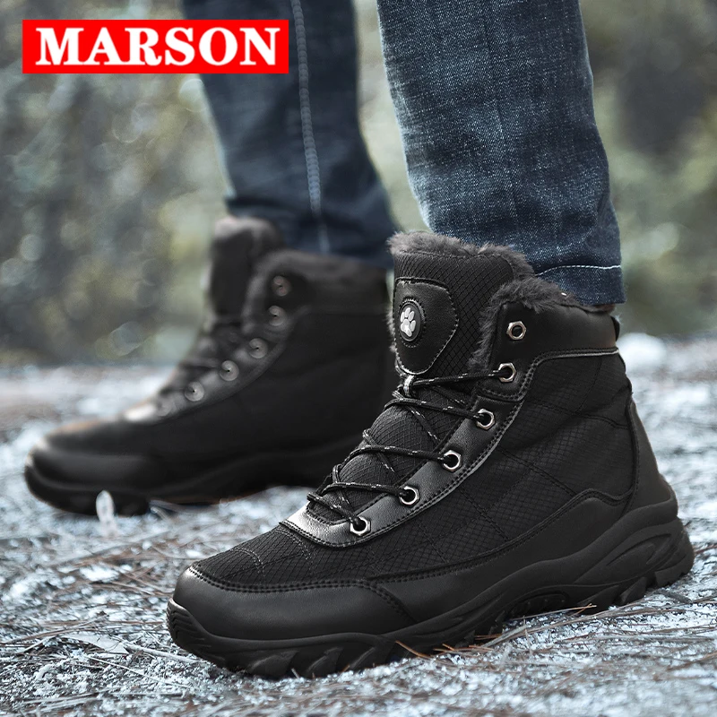Мужские зимние ботинки MARSON Повседневная Уличная обувь зима 2019 мужские теплые