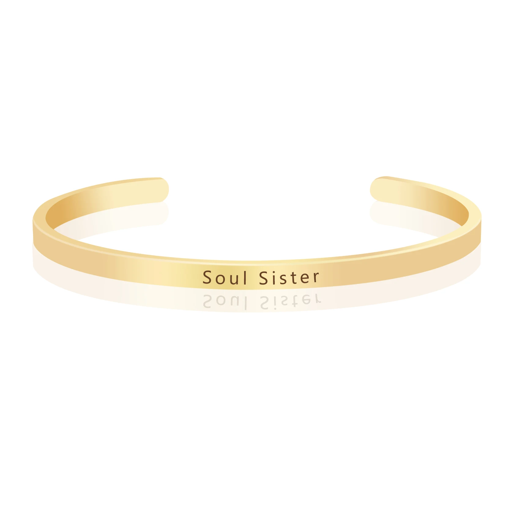 Soul Sister вдохновляющие цитаты Выгравированы Браслет с мантрой ручной штамповкой