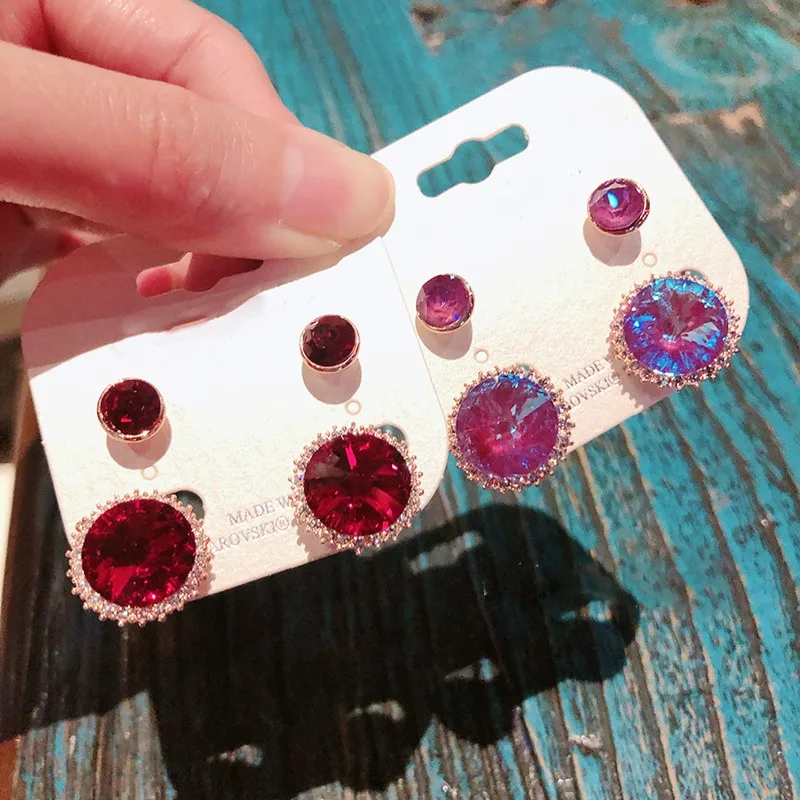 MWsonya Корейский Новый Круглый элегантный кристалл кулон Висячие серьги для женщин