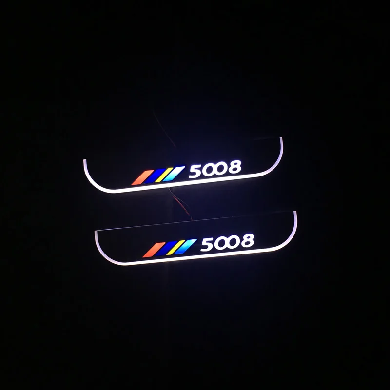 

DNO Trim Pedal LED Car Light Door Sill Scuff Plate Pathway Dynamic Streamer Welcome Lamp For Peugeot 5008 2017 2018 2019
