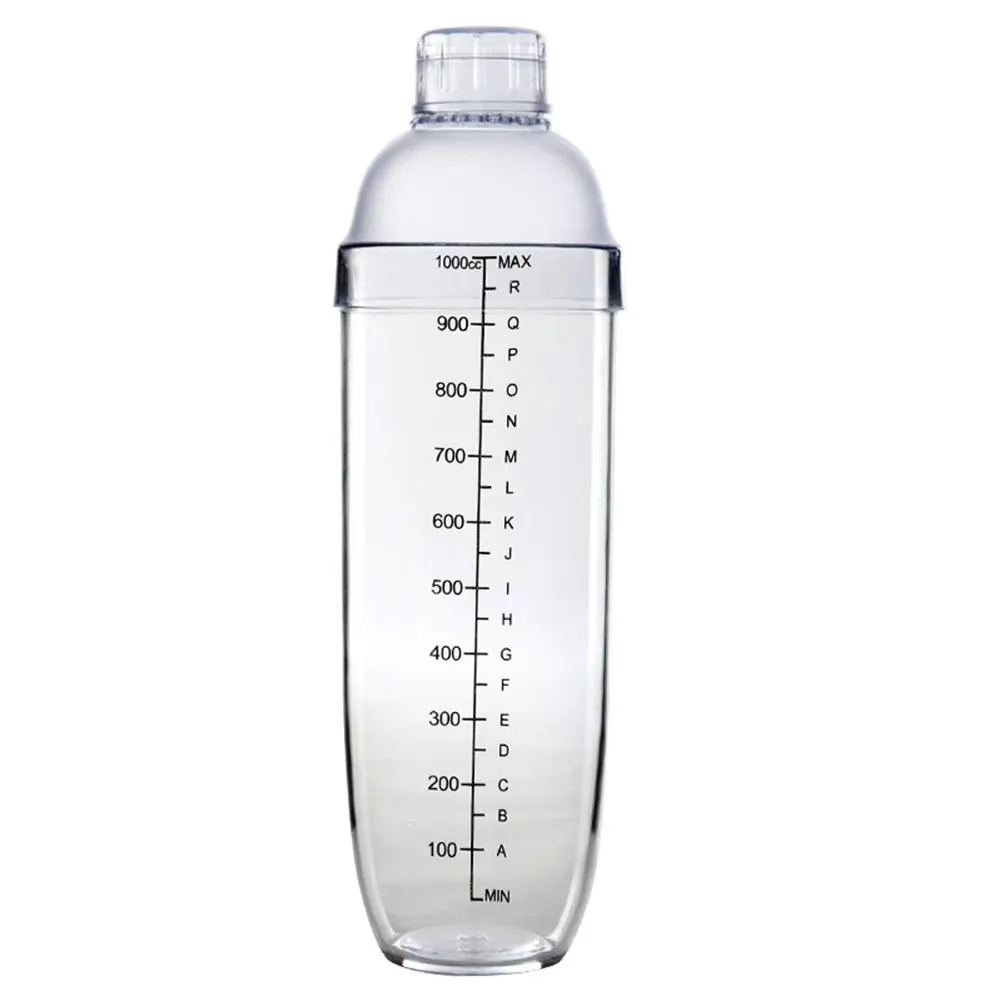 1000ml Со шкалой барная посуда для домашнего напитка портативные вечерние бутылки для напитков прозрачный шейкер для коктейлей винный миксер барные инструменты Смола Кофе - Цвет: 1000ml