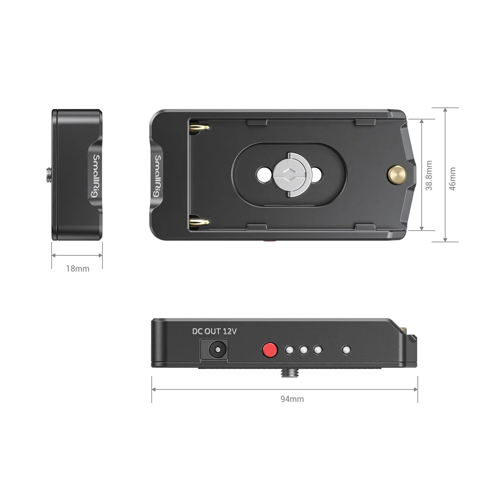 SmallRig NP F Батарея адаптер пластина для BMPCC 4K 6K камеры с зарядными кабелями штатив
