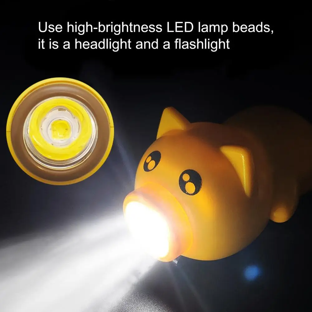 

Kawaii Piggy Style Bike Light LED High Brightness Mini Children Head Light Horn Flashlight Children's Bicycle Accessories