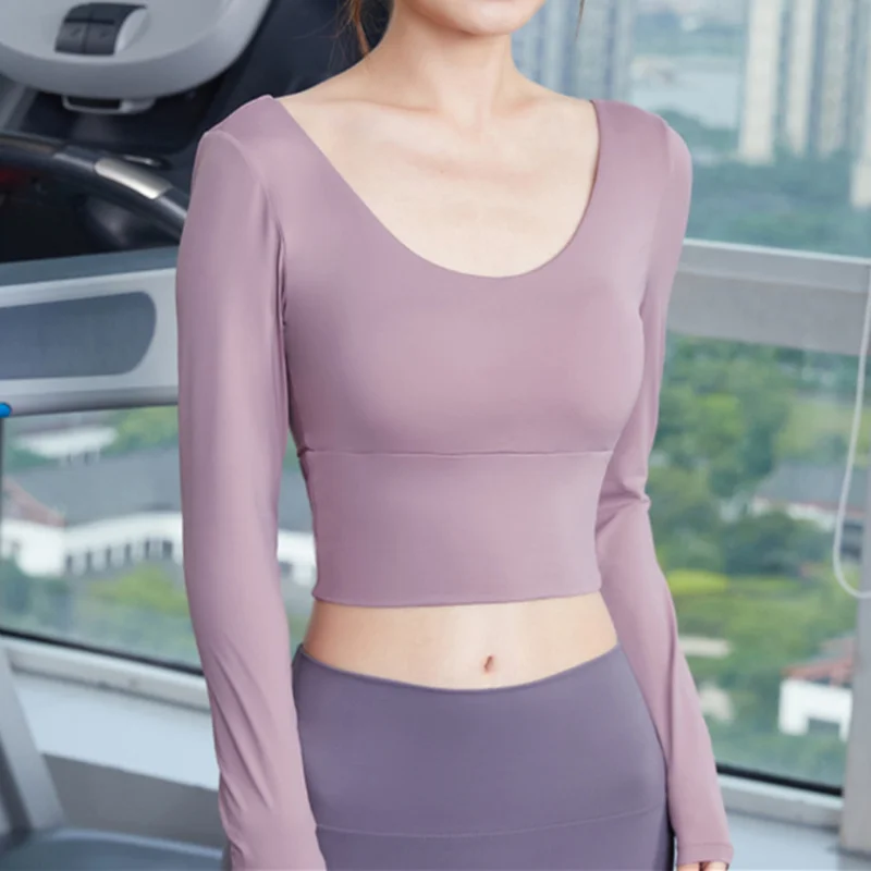 Женские пикантные рубашки с открытой спиной для йоги Willard футболки длинным