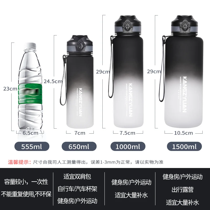 

500ml Colorful Gradient Frosted Heat-resistant High-white Glass Bottle Portable Rope Kids Drinkware Outdoor Leak Proof Seal Mug