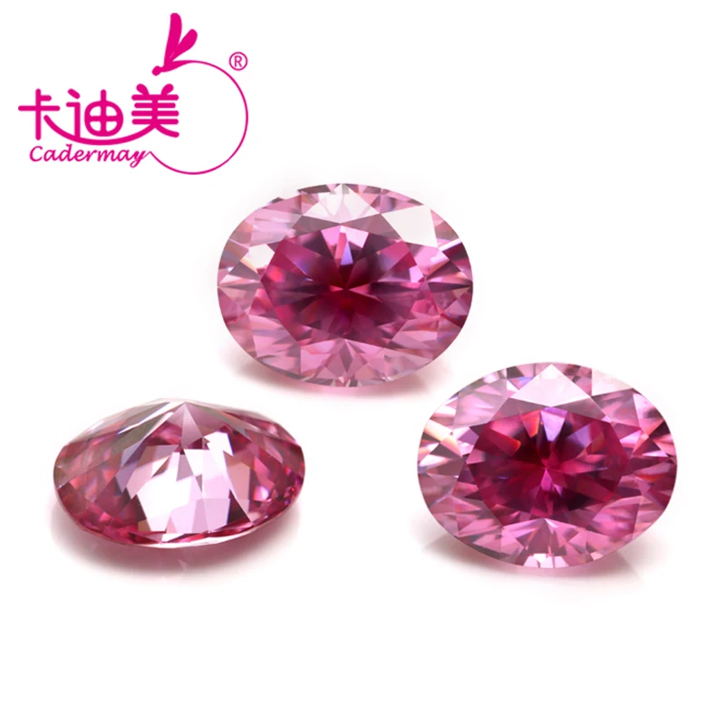 CADERMAY Hot Sale Pink Color Loose Stone Oval Cut D VVS Moissanite Gemstones For Jewelry Making