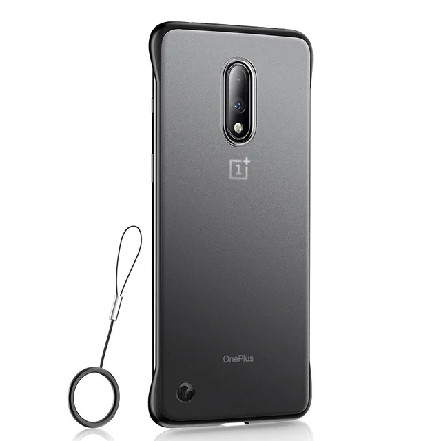 Black-With Ring UPaitou Бескаркасный Прозрачный чехол для Oneplus 1+ 7 Pro 6 6T чехол матовый Жесткий Чехол для Oneplus 7Pro 1+ 7 с Чехол с кольцом для пальца - Цвет: Black-With Ring