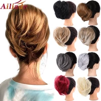 ailiade messy synthetic straight chignons hair extensions hair piece wrap ponytail hair tail updo fake hair bun hairpiece