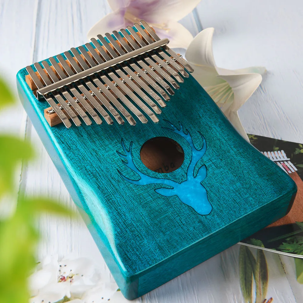 17 клавиш Kalimba Лось Большой палец пианино с молотком портативный музыкальный