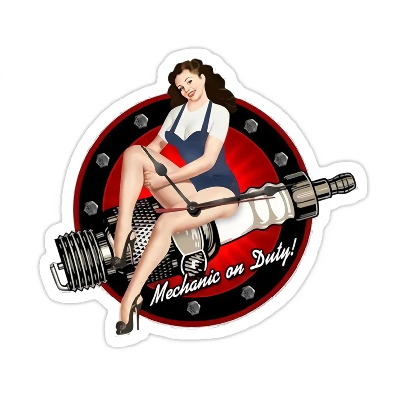 

New Creative Decals Car Sticker Mechanic on Duty for SUV Bumper Camper Cartoon Cover Scratches Decoration Car Styling PVC13x12cm