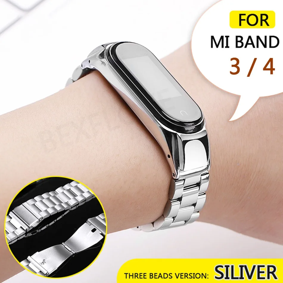 019O Протектор/браслет mi band 3 4 ремешок для Xiaomi mi band 4 3 ремешок/браслет для mi Band 4 3 ремешок металлические ремни из нержавеющей стали - Цвет: 019O