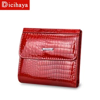 dicihaya genuine leather women wallets mini wallet womens short clutch luxury female purse coin purses card holder coin bag
