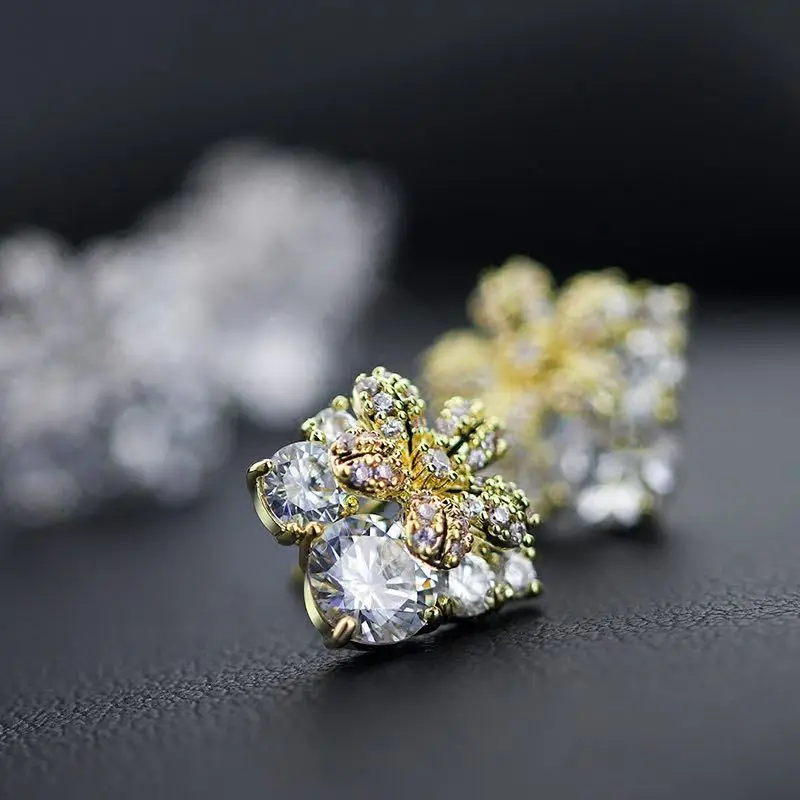 

Женские серьги-гвоздики с бриллиантами DIWENFU, серьги из 14-каратного золота в богемном стиле, 100%